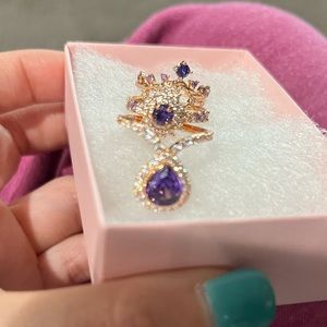 "Dreams of the Sea" Atlantis collection triple band Rose gold ring RPB6002 size5